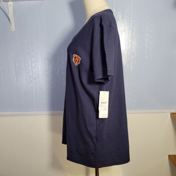 NFL Team Apparel Woman's Extra Large Navy Chicago Bears "Fields" V Neck T-Shirt - Picture 7 of 11